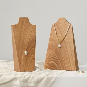 Custom Necklace <b>Display</b> Stand Solid Wood Necklace <b>Model</b> Neck Portrait Stand Showcase Jewelry <b>Display</b> Props - Product Image 1