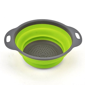 USSE Atacado BPA Livre Eco Cozinha Drenagem Cesta Coador, Colander De Frutas Vegetais De Silicone Dobrável - Product Image 4
