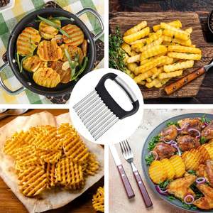Cortador de Patatas de Acero Inoxidable de Alta Calidad con Cuchilla Ondulada para Frutas, Verduras, Patatas Fritas y Patatas Crinkle - Product Image 2