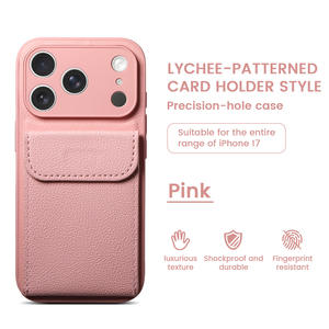 Étui de <span class=keywords><strong>téléphone</strong></span> portable magnétique de luxe avec support adhésif pour 15 Pro, étui de protection anti-chute avec support 17 - Product Image 3