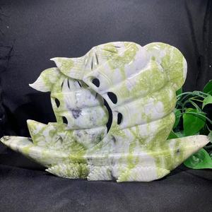 Wholesale <strong>Natural</strong> Xiuyan <strong>Jade</strong> Healing <strong>Stones</strong> High Quality Nephrite Sailboat for Gift - Product Image 2