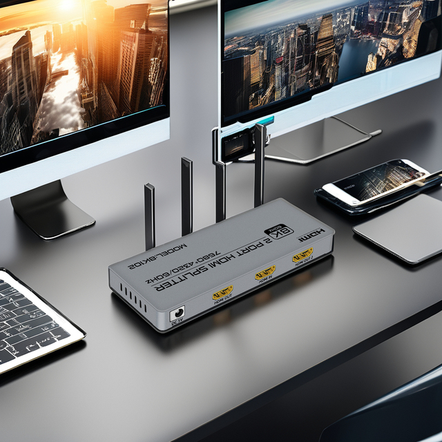 8K102 Fjgear Plug and Play 7680*4320 2-Port 8K Ultra Hd Video Splitter 8K 60Hz Hdmi 2.1 8K Splitter 2port 120mhz
