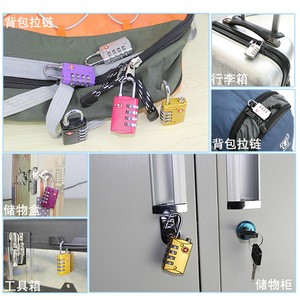 TSA Approved Combination Padlock Black Zinc Alloy 4mm Shackle Travel Lock Mechanical Lock For Luggage <b>Security</b> - Product Image 2