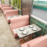 Ensemble de stand mural nordique avec table à manger en marbre-Comptoir et chaises en bois massif pour restaurant