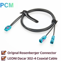 Câble Rosenberger HFM Mini FAKRA vers double FAKRA femelle, assemblage coaxial vertical à double cavité code Z pour caméra automobile ADAS