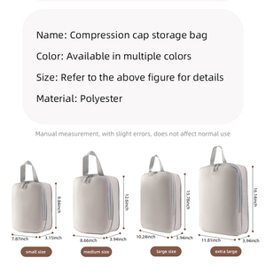 Juego de 4 Bolsas de Compresión para Viaje, Reutilizables, Organizador de Ropa y Artículos de Aseo, Cubos de Embalaje para Maleta, Viajes de Maternidad - Product Image 5