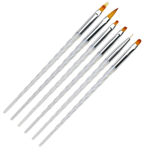 Pinceau à ongles à manche spiralé irisé, pinceau liner angulaire plat dentelé pour le gel et la sculpture de cristaux - Product Image 1