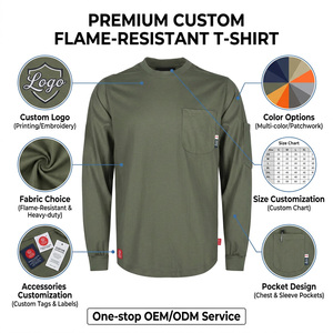 Camisa Henley de <span class=keywords><strong>Manga</strong></span> <span class=keywords><strong>Larga</strong></span> Ligera y Resistente al Fuego para <span class=keywords><strong>Hombre</strong></span>, Ropa de Trabajo Ignífuga para Trabajadores de la Construcción - Product Image 3