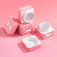 Pot carré de luxe en PP, emballage pour gel à ongles à parois épaisses, contenants personnalisables pour gel UV coloré, pots en plastique pour crème.