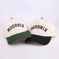 Gorras de Béisbol Clásicas de Alta Calidad OEM, Beige y Verde, de Dos Tonos, Personalizadas con Logotipo Bordado de 5 Paneles, Gorras Deportivas de Moda para Hombre