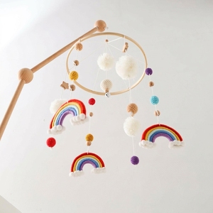 Décoration de chambre de bébé de style nordique, hochet de berceau, boule arc-en-ciel, <span class=keywords><strong>mobile</strong></span> circulaire en <span class=keywords><strong>bois</strong></span> style Instagram, emballage en boîte, jouets <span class=keywords><strong>pour</strong></span> bébé - Product Image 4