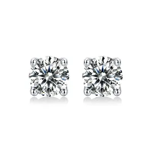 0.5 Karaat D Kleur Vvs Duidelijkheid Prinses Gesneden Vierkante Moissanite Diamanten Oorbellen Sieraden Bruids Diamanten Oorbellen