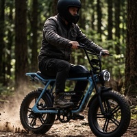 Vélo électrique tout-terrain durable avec selle longue et extensible, vélo électrique robuste à pneus larges pour le camping en plein air et les voyages en camping-car