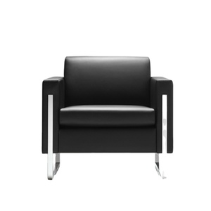 Poltrone per divani per ospiti da ufficio divano in <span class=keywords><strong>pelle</strong></span> a 1 posto nero - Product Image 1