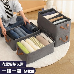 Clothing Organizer <b>Storage</b> <b>Box</b> Rectangle Large Capacity Steel Frame Support Foldable Wardrobe Closet Use - Product Image 2