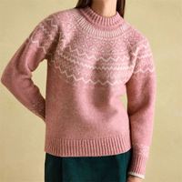 Großhandel Custom Long Fall Fashion gestreifte Frau Winter Weihnachten Pullover Baumwolle gestrickt Casual Style mit Front Logo