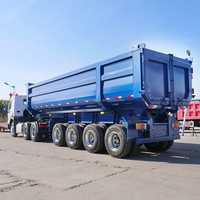 Basculement arrière de haute qualité 25 tonnes 30 35 tonnes pierre de sable 30 40 45 CBM mètres cubes remorques à benne basculante semi-remorque à benne basculante