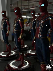 Statue Spider-Man grandeur nature 1:1, figurine Iron Spider en résine, sculpture de 190 cm, grand modèle de personnage <span class=keywords><strong>Marvel</strong></span> pour la décoration de cinéma et de centre commercial - Product Image 3