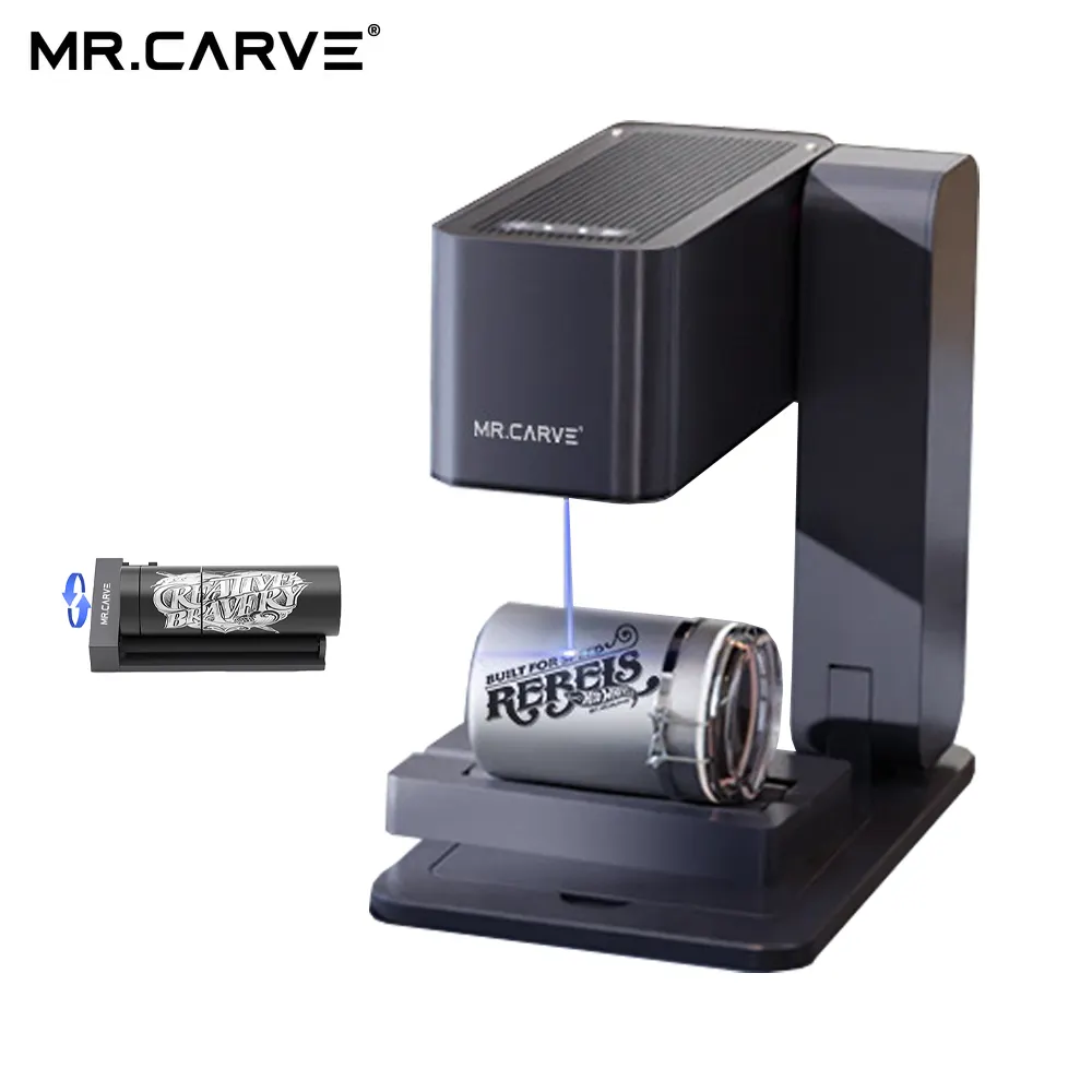 DAJA Mr Carve C1 Mini Foldable Laser Engraver with Rotary axis For DIY Pattern Engraving Bottle