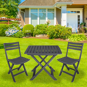 Small Square Folding <b>Plastic</b> Garden <b>Table</b> 44x44x50 Cm <b>Outdoor</b> Indoor Use - Product Image 5
