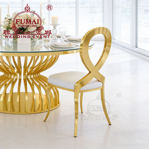 Party Outdoor Wedding Event Banquet Gold Stainless Steel Frame <b>Dining</b> <b>Chair</b> - Product Image 2