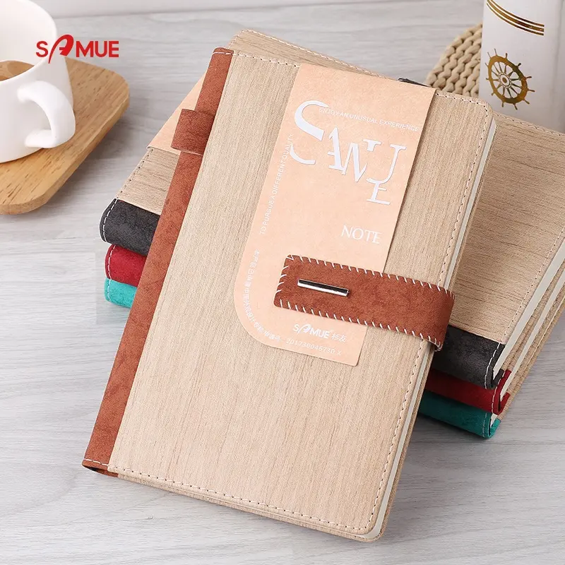 Pen Loop A5 Wide Ruled Hardcover planner wood color writing journal Notebook