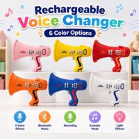 MILI Jouet Mégaphone Portable pour Enfants avec Changeur de Voix, Karaoké Musical, Enregistrement, Lumière LED, 5 Effets Vocaux, Rechargeable