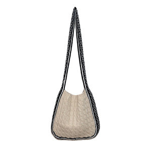 Nuova Borsa a Tracolla Casual alla Moda <span class=keywords><strong>2023</strong></span>, Grande Capacità, Fatta a Mano all'Uncinetto, Chiusura con Cerniera, in Poliestere e Pelle PU, Personalizzabile per Donne - Product Image 5