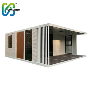 Maison de conteneur d'expédition extensible de 40 pieds avec chambres, modèles modulaires de luxe, nouveaux modèles, toit plat, 2 étages, appartement magique pour grand-mère - Product Image 1
