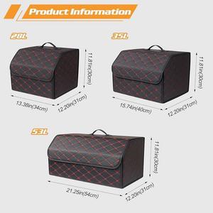 Organisateur de coffre de voiture pliable, boîte de rangement de coffre <span class=keywords><strong>en</strong></span> cuir PU de luxe imperméable, organisateur de coffre de voiture personnalisé pour SUV - Product Image 3