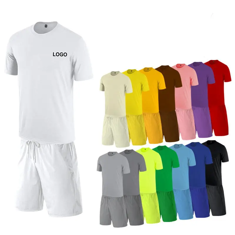 US size Custom 95%Cotton 5%Spandex 210g Jogging Sportswear Gym Tracksuit And Short 2 Piece Shorts Track Suit Men T Shirt Set