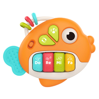 Huanger HE0568 New Arrival Music Instrument Fish Shape Piano Toy with Light and Music Educational Toys for Kids