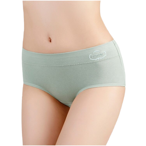 Braguitas de mujer sexys de cintura alta con estampado sólido - Bragas con logo personalizado, precio de fábrica, talla grande, algodón puro, color liso - Product Image 1