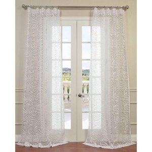 Wholesale Polyester Faux Cotton Design Zebra Stripe <strong>Single</strong> Sided White Designer Sheer <strong>Curtain</strong> - Product Image 6