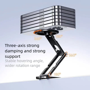 Support de téléphone trépied magnétique en alliage d'aluminium, fixation instantanée, amortissement puissant sur 3 axes, rotation à 360° pour selfie, diffusion en direct et extérieur - Product Image 2