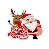 Série de Noël : Patch décoratif auto-adhésif mini brodé à la machine, motif bonhomme de neige pour vêtements et chaussettes