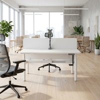 Bureau assis-debout électrique automatique double ergonomique, cadre en fer et MDF durable, design moderne, pour bureau commercial, immeuble, chambre