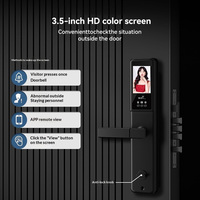 Serrure de porte intelligente en bois/acier, WiFi, reconnaissance faciale, interphone vidéo, alliage d'aluminium, personnalisable, étanche IP65, application Tuya, déverrouillage multiple