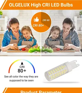 Lâmpada led popular mini g9 ac120v g9, lâmpadas led, alta luminância, economia de energia, fonte de luz led sem strobo