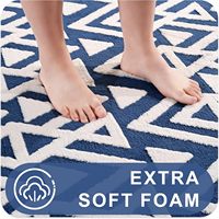 Tapis moelleux bleu à poils longs, motif géométrique texturé, pour chambre, salon, chambre d'enfant, décoration de sol
