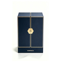Boîte cadeau de parfum à double porte personnalisée, boîte en papier rigide, insert en mousse de velours, emballage de luxe pour une seule bouteille de parfum