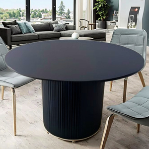 Bàn ăn tròn gỗ nguyên khối hiện đại, bán trực tiếp từ nhà máy, nội thất gia đình cho phòng ăn - Product Image 2