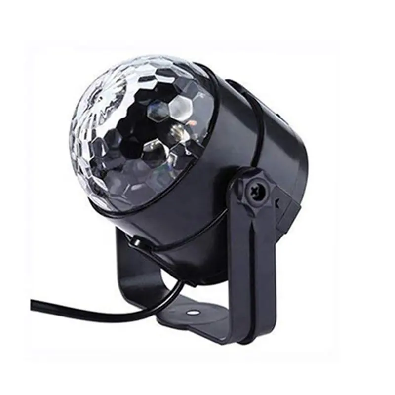 Lámpara LED giratoria RGB con control remoto para DJ, luz Mini giratoria de 3W con sonido activado para discoteca y fiestas