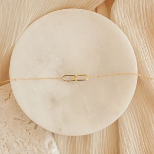 สร้อยคอแบบเรียบง่ายชุบทอง18K สร้อยคอสแตนเลสกันน้ำ - Product Image 3