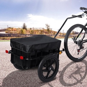 Remorque de <span class=keywords><strong>vélo</strong></span> robuste 80L avec cadre en acier et boîte en PE, remorque de <span class=keywords><strong>transport</strong></span> pour <span class=keywords><strong>vélo</strong></span> / chariot à main 2-en-1 - Product Image 5