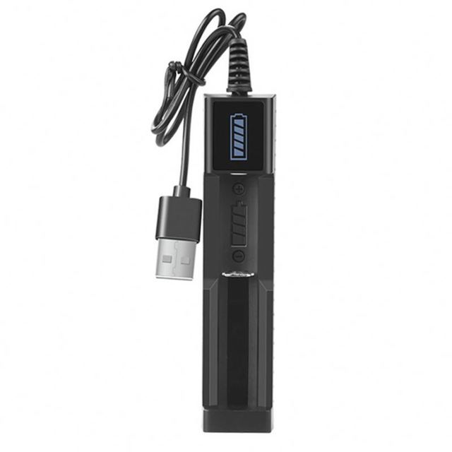 USB Charger Universal 1 Slot Lithium Battery Fast Charge Adapter 4.2V LED Smart Charger for 18650 26650 14500