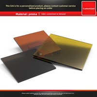 Panneau acrylique coloré, couleur thé noir, verre organique semi-transparent, rouge, orange, jaune, vert, bleu, blanc, panneau en plastique PC