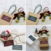 Autocollant décoratif en cellophane durable pour cadeaux de Noël - Joyeux Noël - Père Noël - Étiquette autocollante pour artisanat et bougies