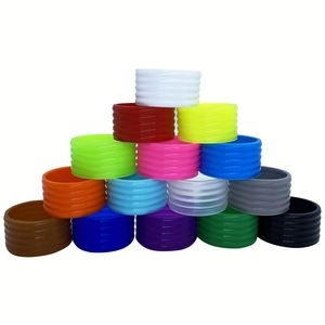 Anneau de fixation en silicone élastique multicolore pour poignée de raquette, joint en caoutchouc pour accessoires de manche de raquette de badminton, tennis et pickleball - Product Image 1