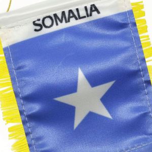 Custom SOMALIA Satin Pennant Flag Car Mini Flag <b>Banner</b> with Yellow Tassels - Product Image 4
